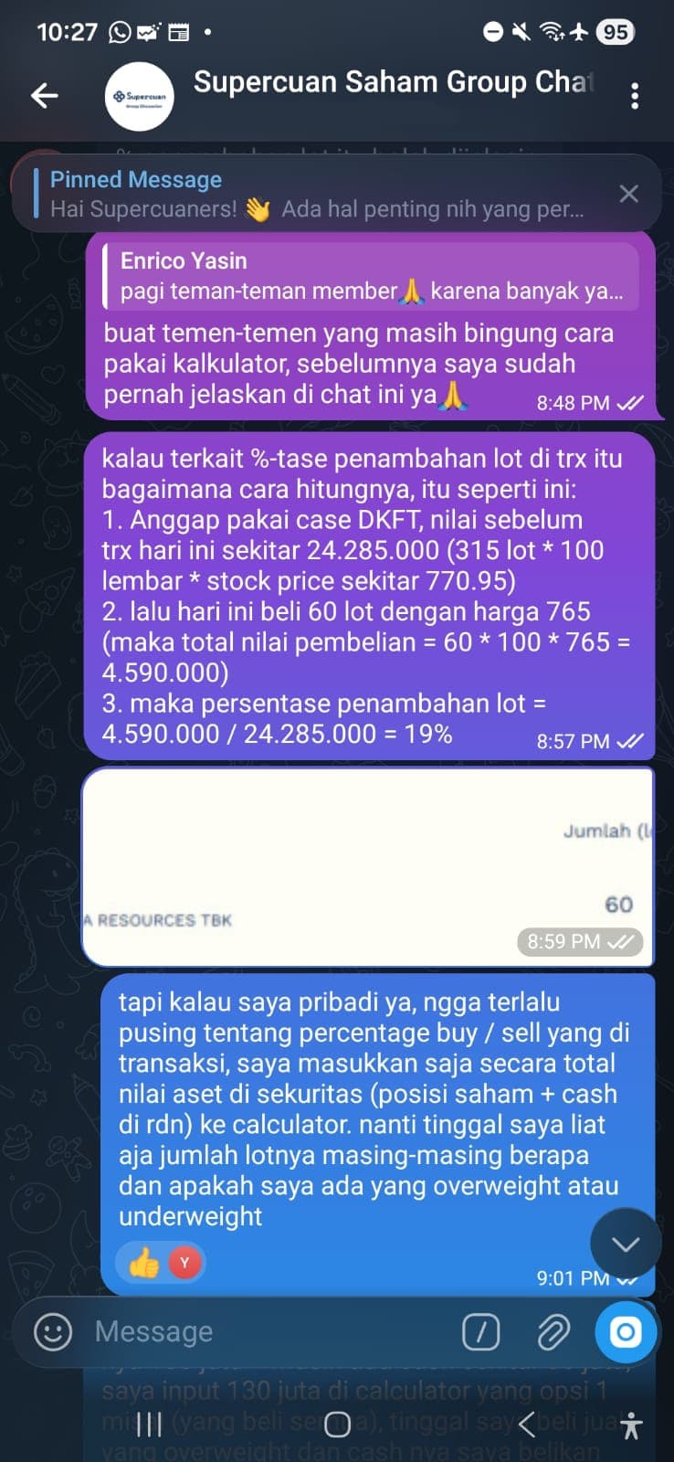 Supercuan Saham Telegram group chat